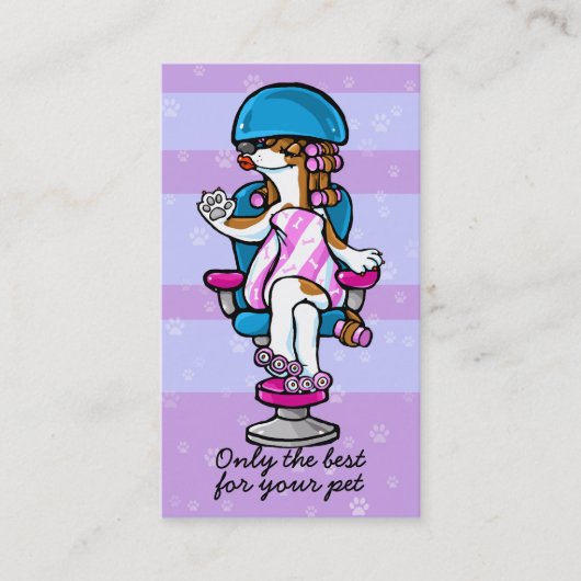 Carte De Visite Chien Grooming Business Salon Groomer Marketing (Devant)
