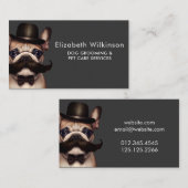 Carte De Visite Chien Grooming Fun Pet Français Bulldog (Devant / Derrière)