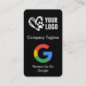 Carte De Visite Chien Grooming Google Demande d'avis Logo & QR Cod (Dos)