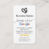 Carte De Visite Chien Grooming Google Review Request Card Code QR (Dos)