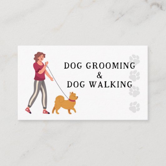 Carte De Visite Chien Grooming Marcher Animaux Groomer Hounds (Devant)