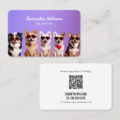 Carte De Visite 🐾 Chien Grooming QR personnalisé (Devant / Derrière)