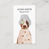 Carte De Visite Chien Grooming Spa drôle Aesthétique (Devant)
