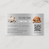 Carte De Visite Chien Grossissant QR Code Social Media Animaux de  (Dos)