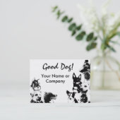 Carte De Visite Chien heureux (Debout devant)