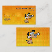 Carte De Visite Chien jaune-orange de bande dessinée (Devant / Derrière)