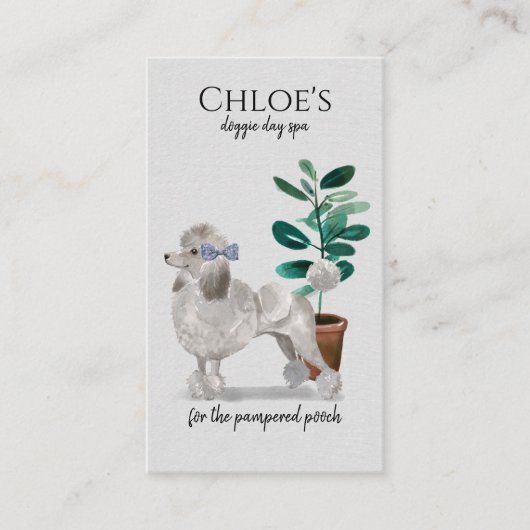 Carte De Visite Chien Jour Spa Salle de travail et rappel de rende (Devant)