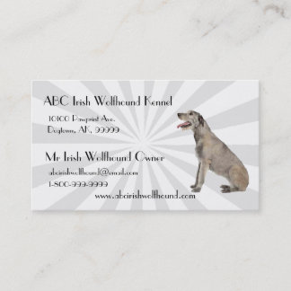 Carte De Visite Chien-loup irlandais avec Starburst blanc