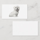 Carte De Visite Chien maltais mignon assis chiot (Devant / Derrière)
