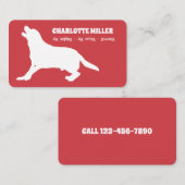 Carte De Visite Chien marchant Grooming Chien assis Chien soignant (Devant / Derrière)