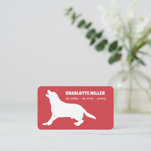 Carte De Visite Chien marchant Grooming Chien assis Chien soignant (Debout devant)