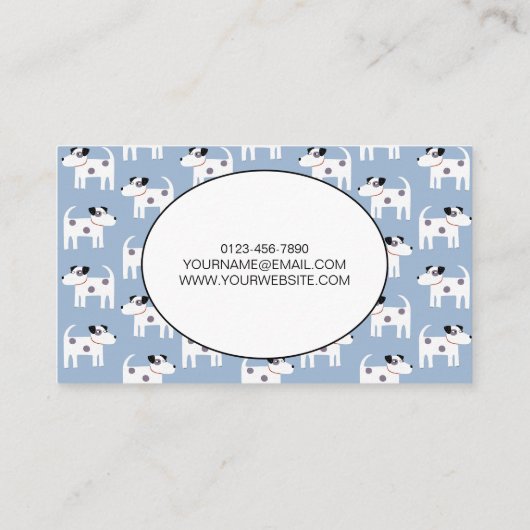 Carte De Visite Chien marchant Jack Russell Terrier bleu (Dos)