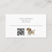 Carte De Visite Chien Marcher Animal de compagnie assis aquarelle (Dos)