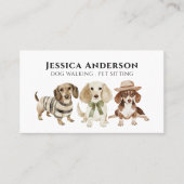 Carte De Visite Chien Marcher Animal de compagnie assis aquarelle (Devant)