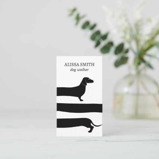 Carte De Visite Chien Marcher Dachshund drôle esthétique (Debout devant)