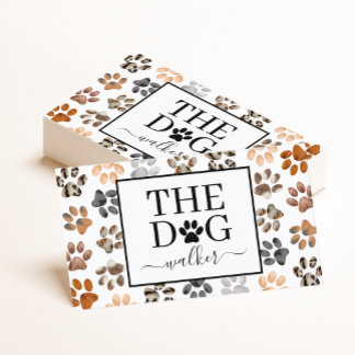 Carte De Visite Chien marcheur service de soins pour animaux de co
