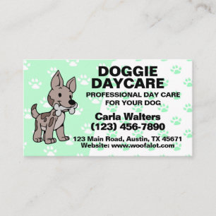 Carte De Visite Chien mignon avec os Garderie pour chiens