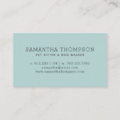 Carte De Visite Chien mignon d'aquarelle de garde d'enfants (Dos)