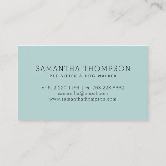 Carte De Visite Chien mignon d'aquarelle de garde d'enfants (Dos)