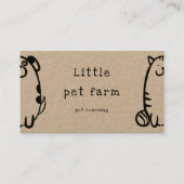 Carte De Visite chien mignon et chat doodé animal de compagnie emb (Devant)