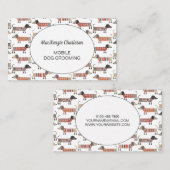 Carte De Visite Chien mobile Grooming Dachshund Saucisse Chien (Devant / Derrière)