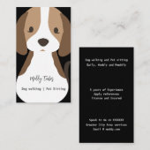 Carte De Visite Chien moderne animal de compagnie de marche assis  (Devant / Derrière)