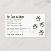 Carte De Visite Chien moderne Walker Animaux de compagnie Sitter P (Dos)