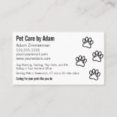 Carte De Visite Chien moderne Walker Animaux de compagnie Sitter P (Dos)