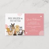 Carte De Visite Chien moderne Walker Animaux de compagnie Sitter r (Devant)