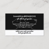 Carte De Visite Chien noir blanc Chat Pet animal de compagnie Patr (Dos)