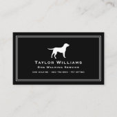 Carte De Visite Chien noir blanc Walker Puppy Trainer Animal assis (Devant)