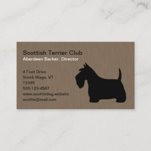 Carte De Visite Chien noir de Scottie de la silhouette   de