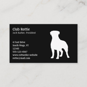 Carte De Visite Chien noir et blanc de la silhouette     de chien