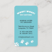 Carte De Visite Chien noir et blanc joyeux, animal de compagnie as (Dos)