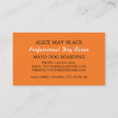 Carte De Visite Chien orange avec os, Embarquement de Chien (Dos)