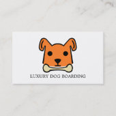 Carte De Visite Chien orange avec os, Embarquement de Chien (Devant)