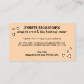 Carte De Visite Chien Origami Dachshund (Dos)