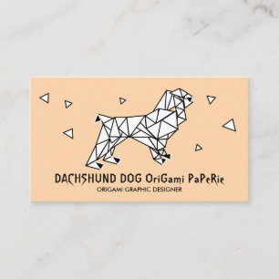 Carte De Visite Chien Origami Dachshund
