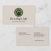 Carte De Visite Chien Paw Logo Animaux de compagnie assis et en tr (Devant / Derrière)