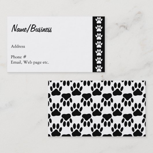 Carte De Visite Chien Paws (Devant / Derrière)