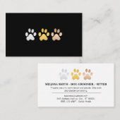 Carte De Visite Chien Paws (Argent, or, bronze) (Devant / Derrière)