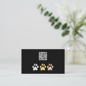 Carte De Visite Chien Paws (Argent, or, bronze) | Code QR (Debout devant)