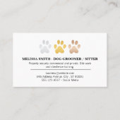 Carte De Visite Chien Paws (Argent, or, bronze) | Code QR (Dos)