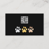 Carte De Visite Chien Paws (Argent, or, bronze) | Code QR (Devant)