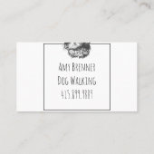 Carte De Visite Chien Portrait Chien Marcher et assis (Dos)