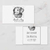 Carte De Visite Chien Portrait Chien Marcher et assis (Devant / Derrière)