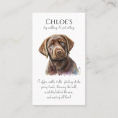 Carte De Visite Chien Pot Sitter Chien Walker Business (Devant)