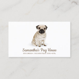 Carte De Visite Chien Pug Simple Assis