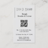 Carte De Visite Chien Puppy Breeder Trainer Beagle QR Code Canine (Dos)