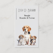 Carte De Visite Chien Puppy Breeder Trainer Beagle QR Code Canine (Devant)